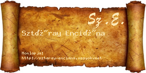 Sztáray Enciána névjegykártya